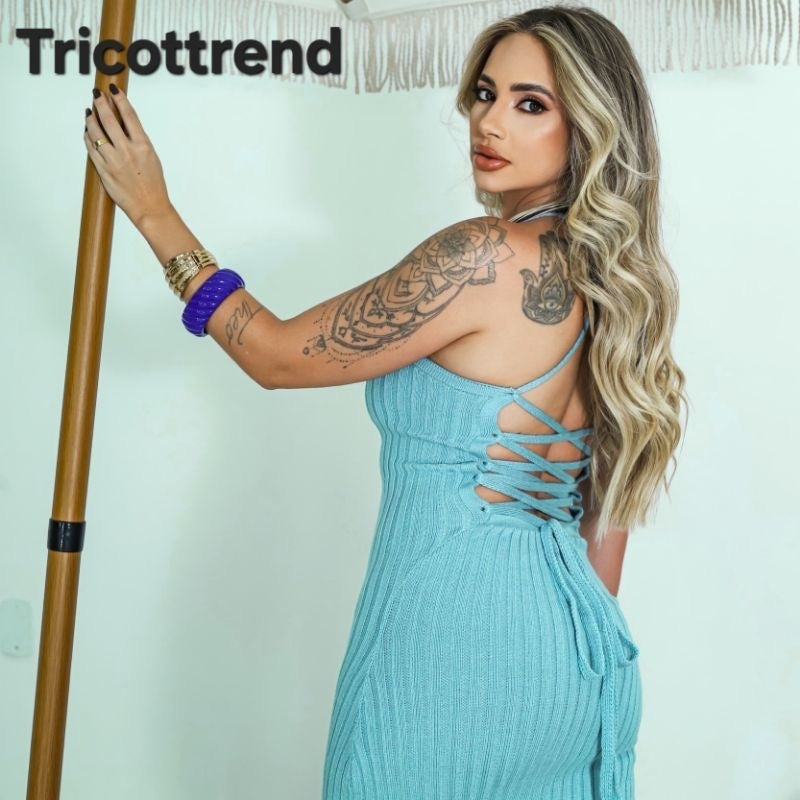 ✨ Vestido Midi Trançado nas Costas – Tricot Modal Premium | Coleção Verão 2026 ✨