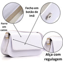 ✨ Bolsa Baguete Helena Feminina em Couro Ecológico ✨