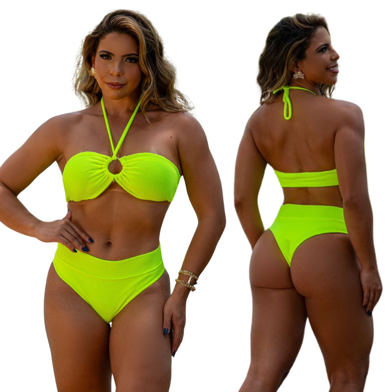 Biquíni Meia Taça Tomara que Caia Cós Alto 👙