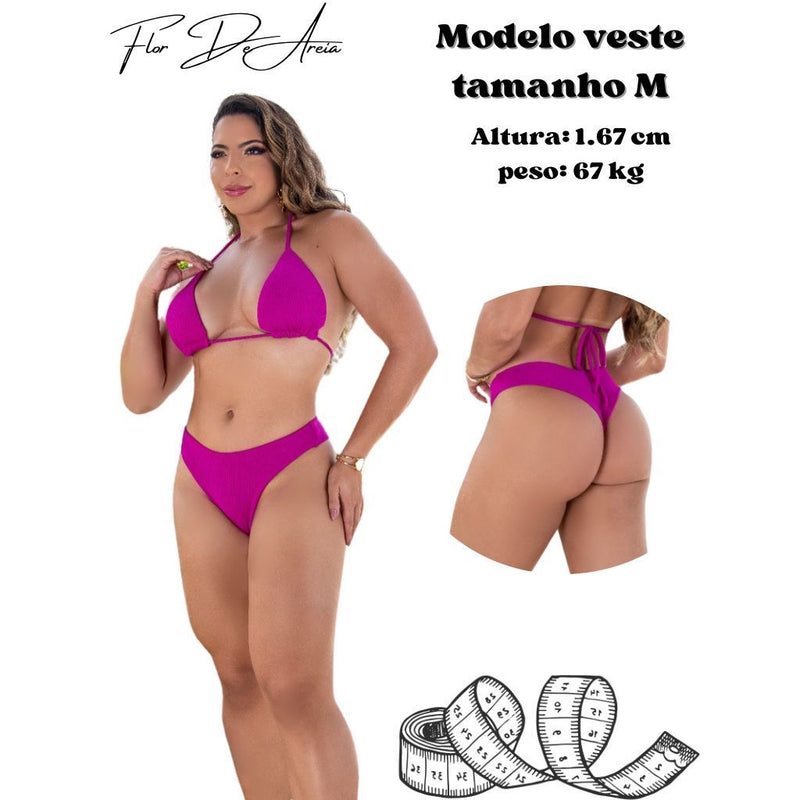 Biquíni Feminino Cortininha com Calcinha Fio Duplo 👙