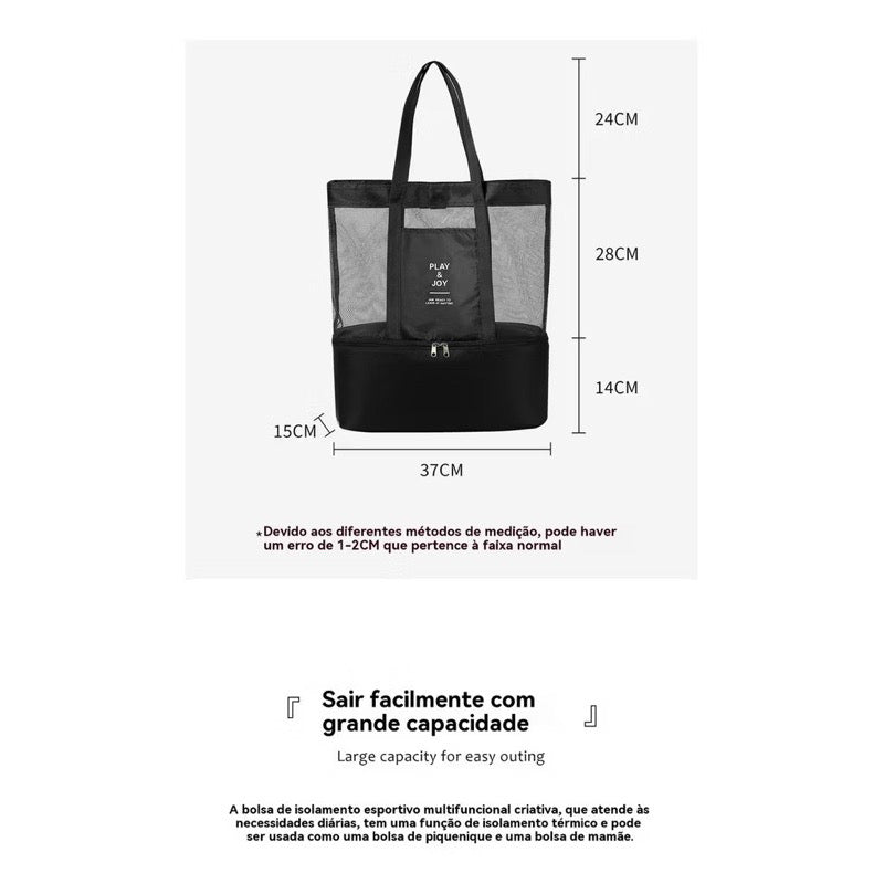 Bolsa de praia com compartimento térmico 🏖️
