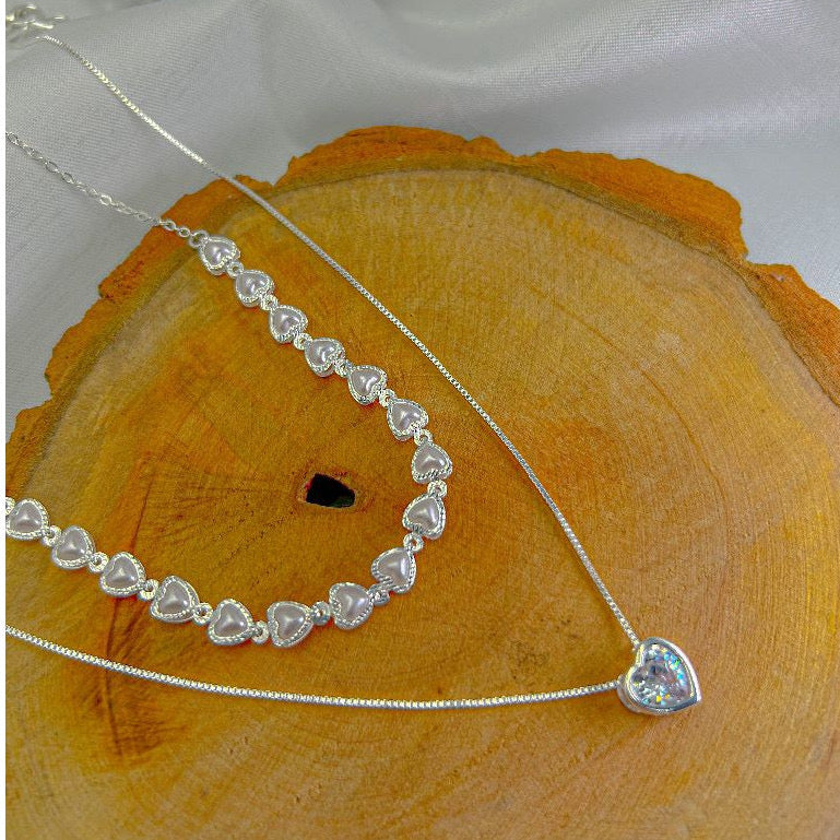 Conjunto Colar + Choker Feminino Banhadas