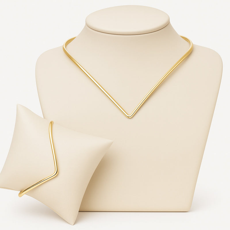 Choker e pulseira em Design V 💎