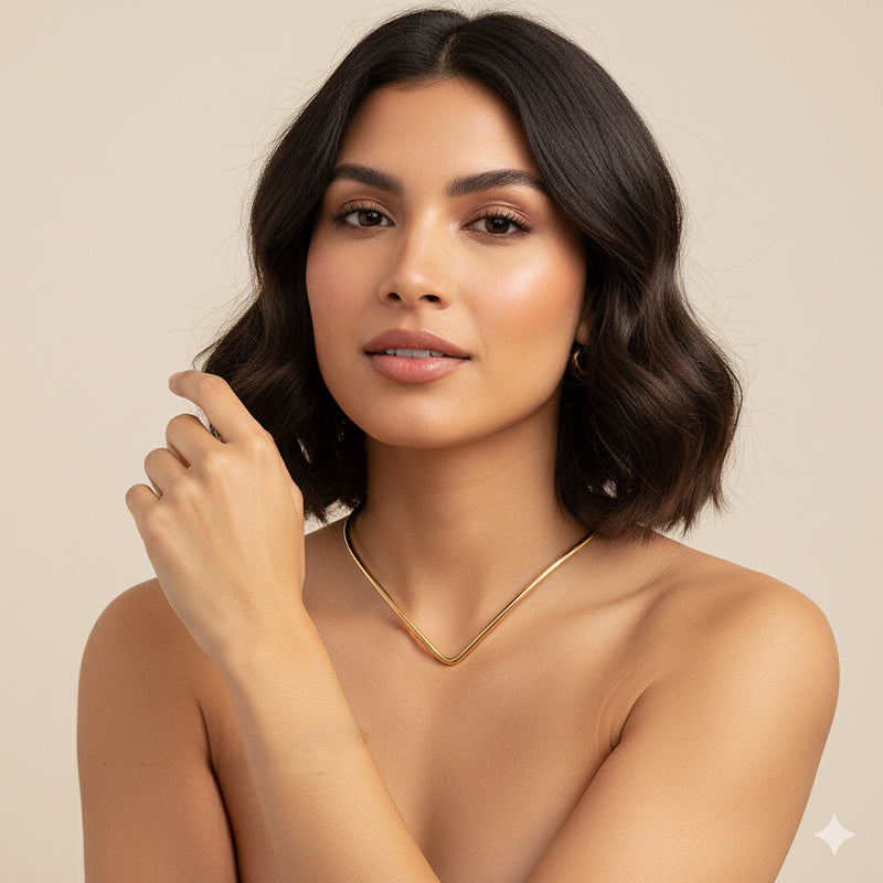 Choker e pulseira em Design V 💎