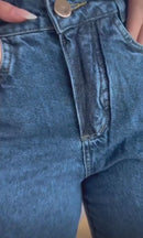 👖Calça Jeans Wide Leg Cargo Feminina