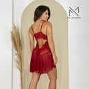 Camisola Sexy Sensual em Tule e Renda com Calcinha